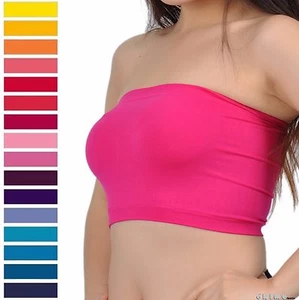 TUBE TOP Seamless Strapless Bra Bandeau Fits Fashion Tube Top Sports Bra Yoga - Picture 1 of 27