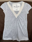 ABERCROMBIE &amp; FITCH TOP GIRLS SIZE X-SMALL GRAY POLKA DOTS SUPER CUTE!!