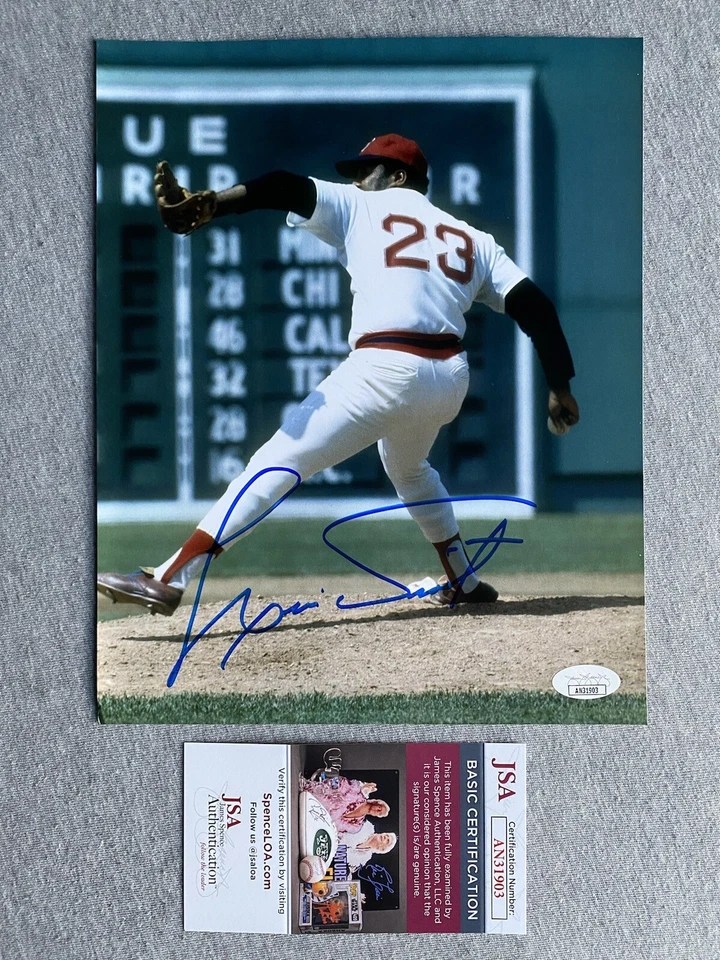 BOSTON RED SOX LUIS TIANT AUTOGRAPH 8x10 ACTION PHOTO- JSA AN31903 - Image 1 of 1