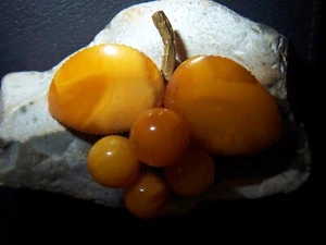 Hochfeine Jugendstil Bernstein Brosche Honig-Bernstein Butterscotch Amber - Picture 1 of 8