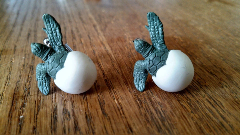 Abotoaduras de tartaruga marinha--Marine Seaworld oceano natureza aquática animal aquário Nemo - Imagem 1 de 1