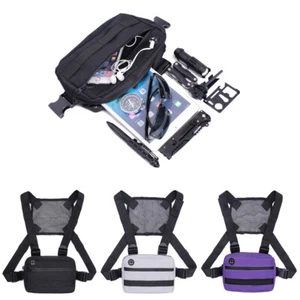 Tactical Combat Chest Rig Bag Front Pouch Recon Kit Pack Sport Gilet Protettivo - Foto 1 di 13
