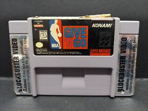 NBA Give 'N Go (SNES, 1995) AUTHENTIC, TESTED, BLOCKBUSTER RENTAL!