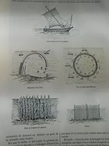 La Pêche dans le Golfe de Gabès Article de presse Gravure 1889 - Picture 1 of 2