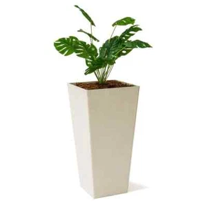 30 in. Tall Modern Square Planter, Tapered Floor Planter for Indoor/Outdoor, Whi - Picture 1 of 8