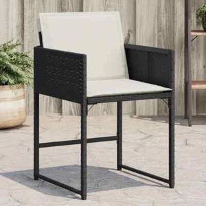 Patio Chair Black and Cream White vidaXL - Picture 1 of 12