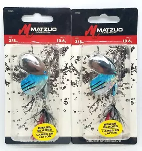(2) MATZUO DOUBLE SHOCKWAVE SPINNER - STRIPER 3/8 OZ (7MSD-STR) - Foto 1 di 2