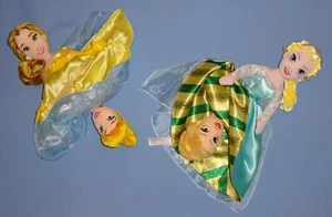 Disney Princess Topsy-Turvy-Flip-2 in 1-Belle/Cinderella & Elsa/Anna-plush Lot - Picture 1 of 15