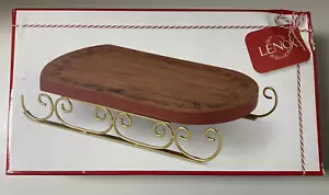 Lenox Cheeseboard Hosting The Holidays Wood Sled Cheeseboard New in Box #878977 - Picture 1 of 15