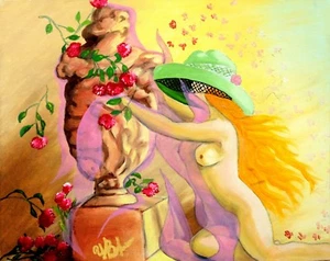 Kunst, Gemälde, "Hut 3" - Giclée auf Leinwand 16" x 20" LTD von Yelena Berzon - Bild 1 von 2