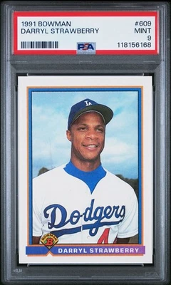 1991 BOWMAN #609 DARRYL STRAWBERRY PSA 9 - Image 1 of 2