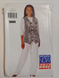 See & Sew Butterick 3889 Vest Top Pants Sewing Pattern Ladies 18 20 22 Plus UC - Picture 1 of 8