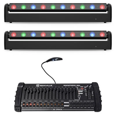 2 Chauvet DJ COLORband PiX-M ILS RGB LED Moving Strip Wash Lights+DMX Controller - Image 1 of 4