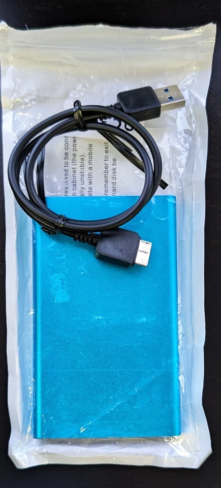 Portable External Hard Drive 2TB – USB Storage for PC, Laptop, Mac – Blue - Image 1 of 1