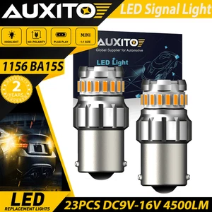 AUXITO 1156 7506 23-LED Turn Signal Light Amber Canbus No Hyper Flash Error Free - Picture 1 of 15