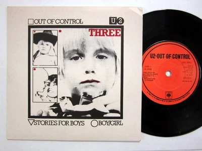 U2 Out of control 7" CBS Ireland press Near-MINT record 45 Bono - Image 1 of 3