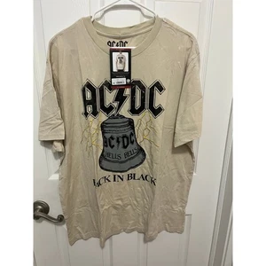 AC/DC T-Shirt Herren XL Ivory Hells Bells Back In Schwarz Grafik Baumwolle Kurzarm - Bild 1 von 4