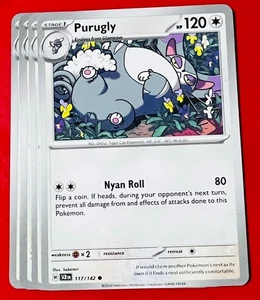 4x Purugly 117/142 Pokémon TCG Stellar Crown NM Playset Lot Common - Picture 1 of 1