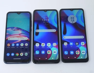 Lote de 3 teléfonos inteligentes Motorola Moto G Pure / Moto E 2020 32 GB Android en funcionamiento Foto 1 de 4