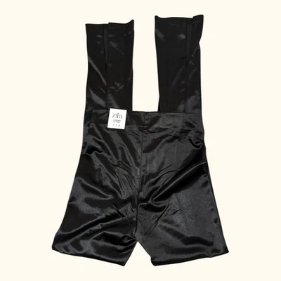 Legging Zara Hi Rise para mujer brillante dobladillo dividido talla S negro nuevo con etiquetas alto Foto 1 de 4