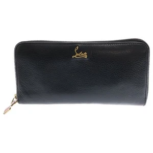 CHRISTIAN LOUBOUTIN W PANETTONE WALLET NV CALF EMP METAL LOGO LEATHER LONG Used - Picture 1 of 6