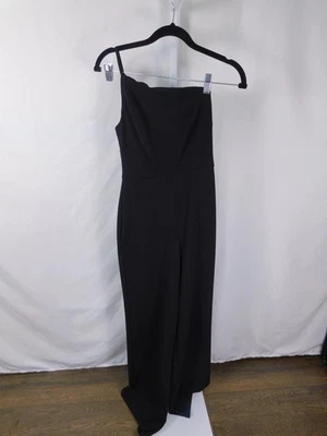 Mono Crystal Sky para mujer XS negro un hombro pierna ancha formal noche elegante Foto 1 de 4