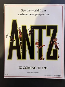 Vtg 1990s ANTZ Movie AD, Dreamworks, Stallone, Woody Allen - Picture 1 of 3