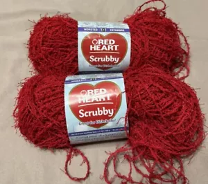 Menge 2 Red Heart Scrubby Garn Knäuel #4 Kammgarn mittelschwer Ref - Bild 1 von 3
