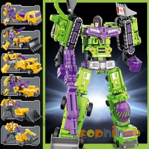 Transformed Yellow Green Devastator Decepticon All 6 Complete Figure Toy - Picture 1 of 18