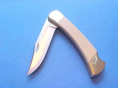 RARE UNUSED CUSTOM BUCK 110 KNIFE ANTIQUED G10 HANDLE LEATHER SHEATH BOX CARD - Image 1 of 4