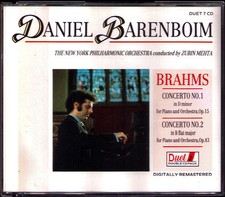 Daniel BARENBOIM: BRAHMS Piano Concerto No.1 & 2 Zubin MEHTA 2CD Klavierkonzerte