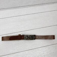 Vintage Brown Leather Victorian Belt 34”