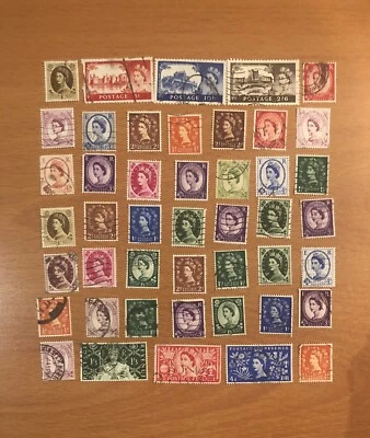 Stamps Great Britain Lot of 45 unchecked  QE  stamps, see details. - Image 1 of 3