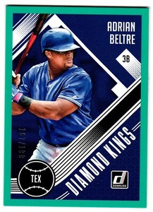 2018 Panini Donruss Teal Border/199 #6 Adrian Beltre Diamond Kings Texas Rangers