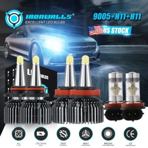 For Toyota Camry 2007- 2014 8-sides LED Headlight Bulbs Kit Fog Light Kit 6500K - Picture 1 of 17