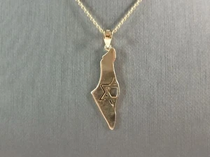 Sterling Silber goldfarben jüdischer Judaica Davidstern Israel Anhänger 3,1 g E3799 - Bild 1 von 4