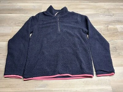 Pullover polar para mujer 1/4 cremallera talla mediana azul marino aire libre senderismo chaqueta Foto 1 de 4