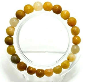 Yellow Carnelian Round Gemstone Stretch Reiki Energy Healing Bracelet PGB25 - Picture 1 of 7