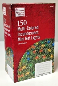 Home Accents 150 Light Multi Color 4"x6" Mini Bush Net Incandescent Christmas - Picture 1 of 7