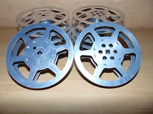 Lot of 10pc empty 16mm Aluminum Metal film reel 5" 200ft movie take up 200' - Picture 1 of 3