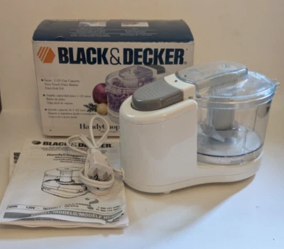 Black & Decker HandyChopper Plus Mincer Food Processor White w Box Manual HC3000 - Image 1 of 4