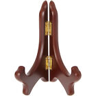 Bard's Hinged Walnut MDF Wood Plate Stand, 5" H x 5.75" W x 3.75" D, Pack of 12