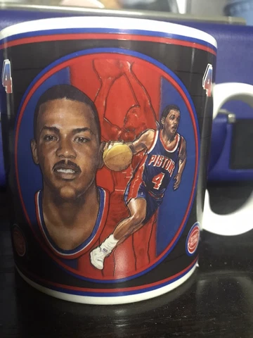 JOE DUMARS Vintage BBA Detroit Pistons Coffee Mug Officially Licensed Limited Cover