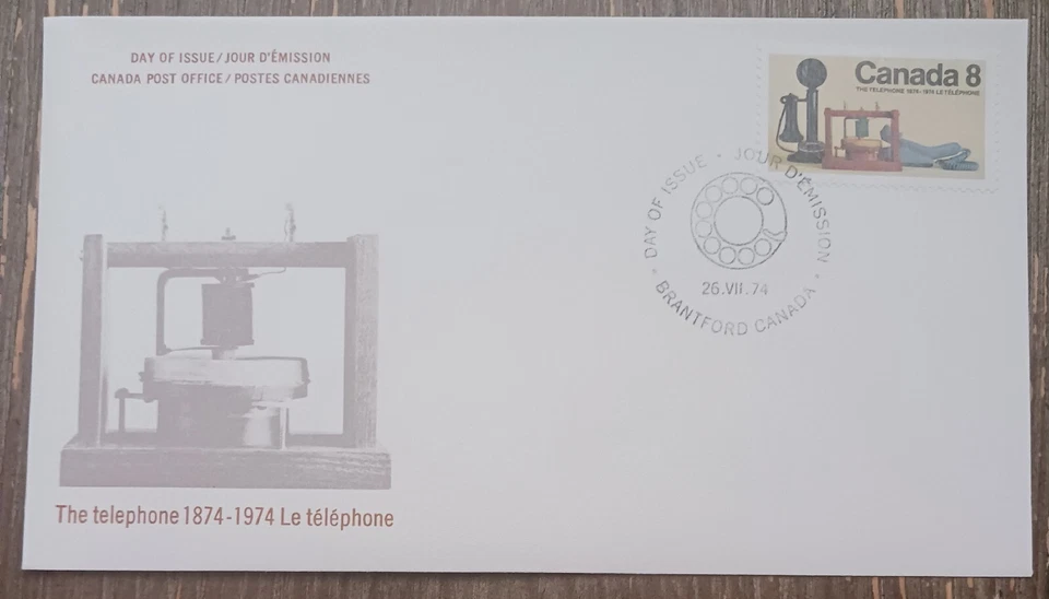 CANADA- 1974 - DAY OF ISSUE- CANADA P. OFFICE - THE TELEPHONE  1874 - 1974 FDC - Image 1 of 1
