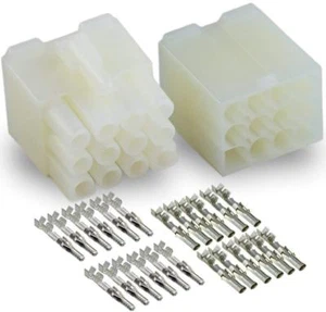 12 Pin Molex Stecker, 1 passendes Set, mit 14-20 AWG 0,093" Pins, mit positiver Verriegelung - Bild 1 von 6