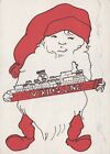 Bonne Année Noël Gnome Vintage Carte Postale Cpsm #Pau483.F