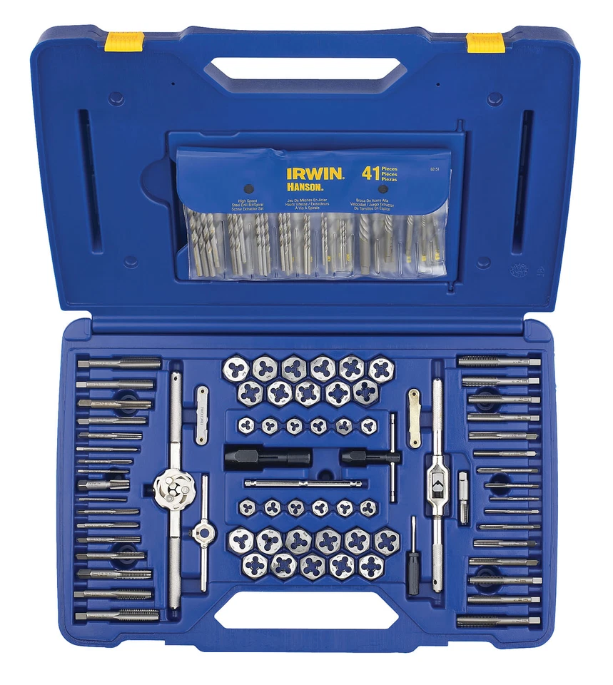 IRWIN HANSON 26377 117 Piece Fractional/Metric Tap, Dies & Drill Bit Deluxe Set - Image 1 of 1