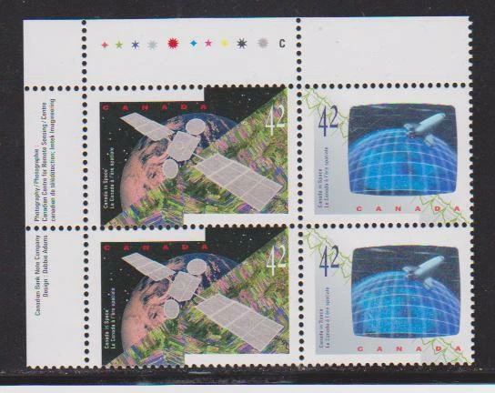 1992 Canada SC# 1442a UL - Canadian in Space - Plate Block M-NH Lot # 3351a - Image 1 of 1