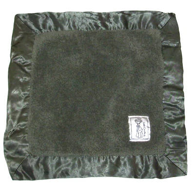 Little Giraffe Dark Green Satin Trim Mini Travel Baby Blanket Security Lovey - Image 1 of 3
