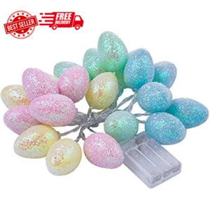 Easter Decorations Easter Eggs String Lights Battery Operated 10 Ft 20 LED Fairy - Picture 1 of 7